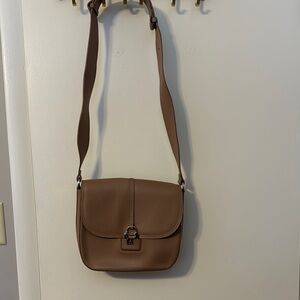Patrizia Pepe Tan Leather Shoulder Bag